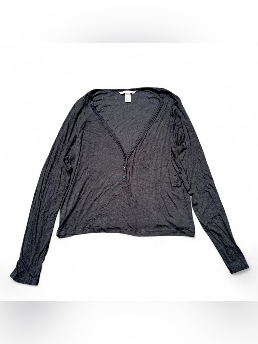 Victoria’s Secret deep v neck henley baby ribbed long sleeve shirt